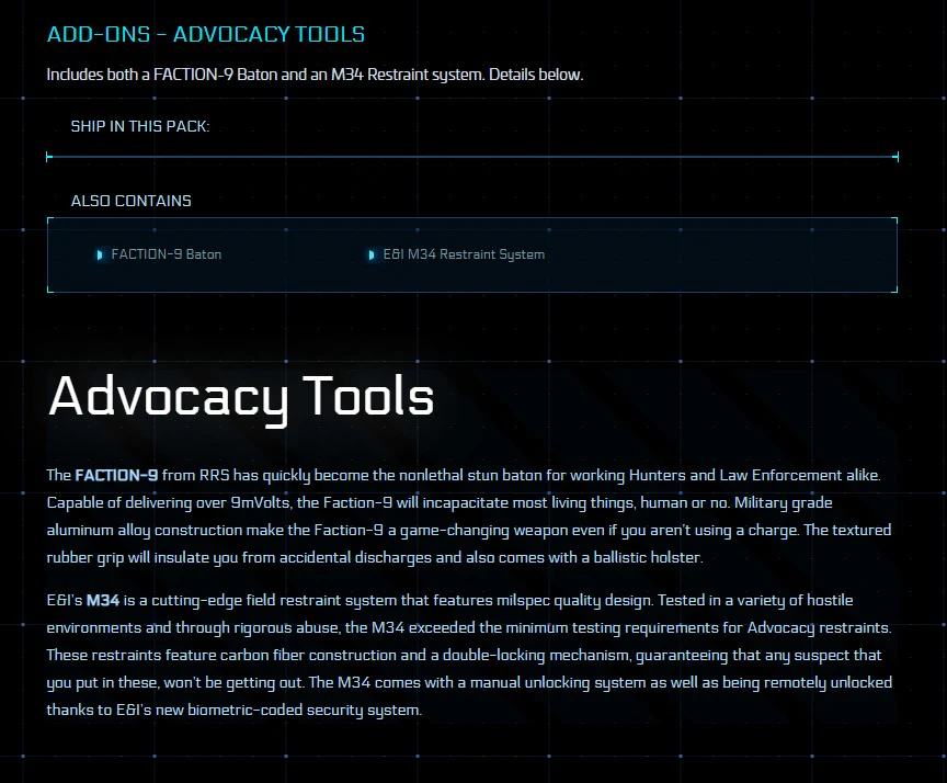 Advocacy Tools (FACTION-9 Baton and an M34 Restraint system) - Image 2