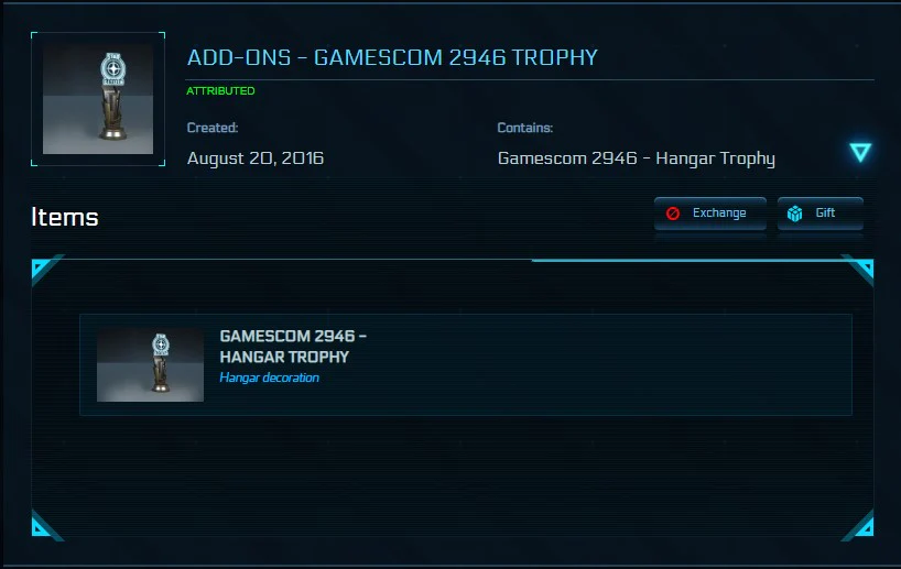 Gamescom 2946 Hangar Trophy - Image 2