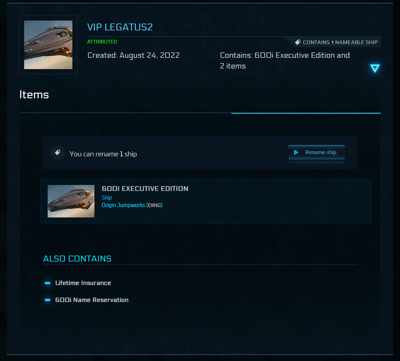 Legatus Navium Account - Sabre Raven / 600i Executive / F8C Executive - Image 2