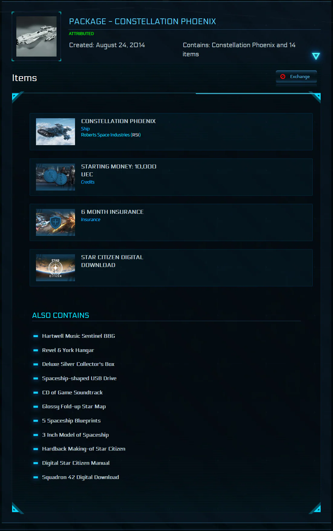 Star Citizen Physical Collectors Account – Constellation Phoenix, Hartwell Music Sentinel 88G Spotlight & Full Game Access (SC + Squadron 42) - Image 3